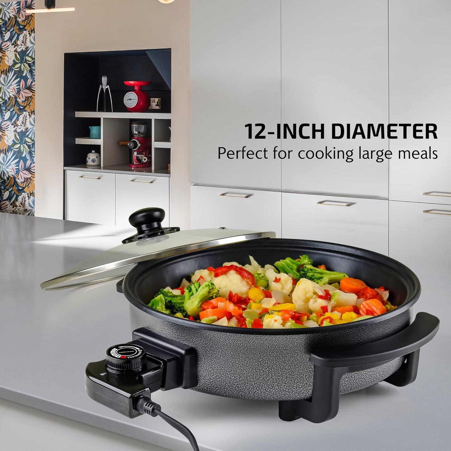 OVENTE 12" Electric Skillet and Frying Pan & Reviews | Wayfair