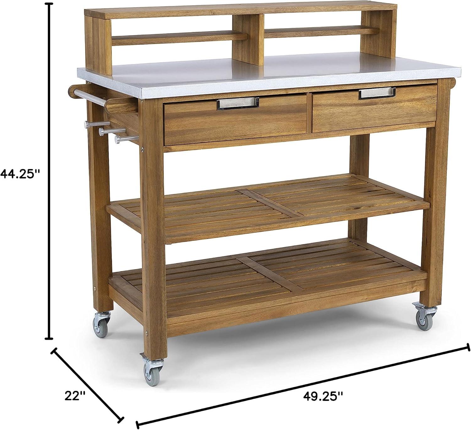 Homestyles Maho Brown Wood Potting Bench