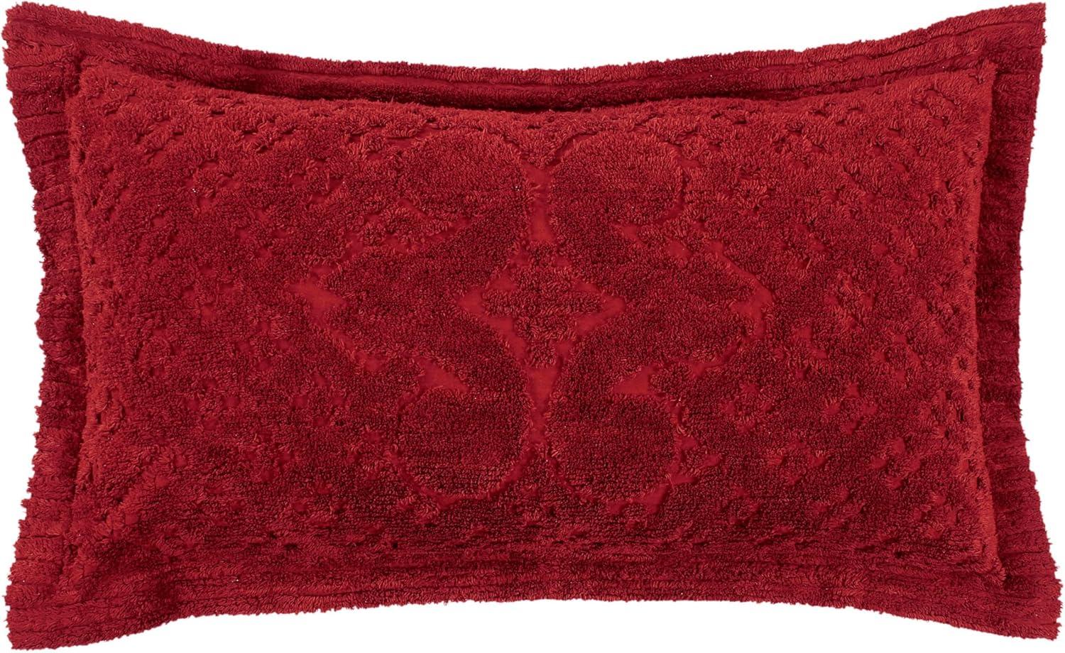 King Ashton Collection 100% Cotton Tufted Unique Luxurious Medallion Design Pillow Shams Burgundy - Better Trends