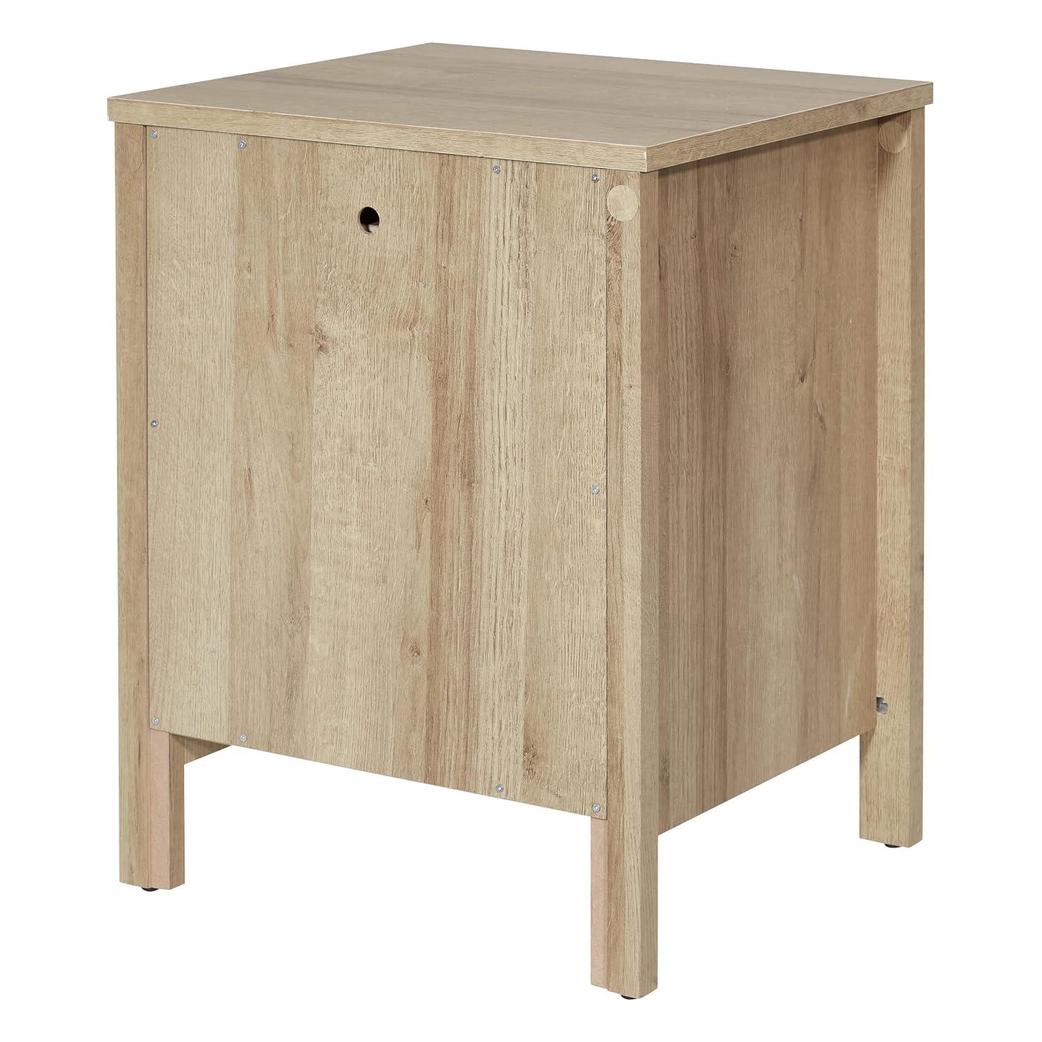 Stonebrook Nightstand with 2 USB Ports in Wood Canyon Oak Finish