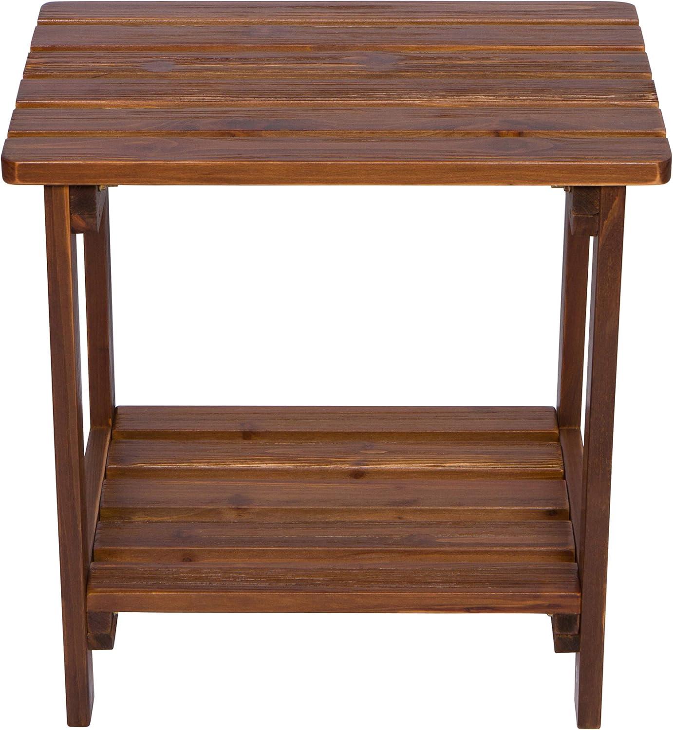 Providence Oak Rectangular Cedar Wood Outdoor Side Table