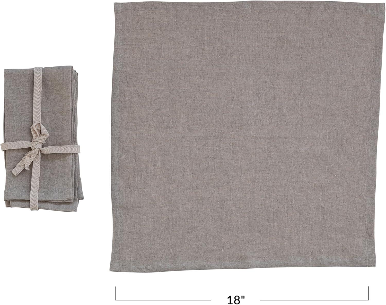 Natural Stonewashed Linen Dinner Napkins Set of Four