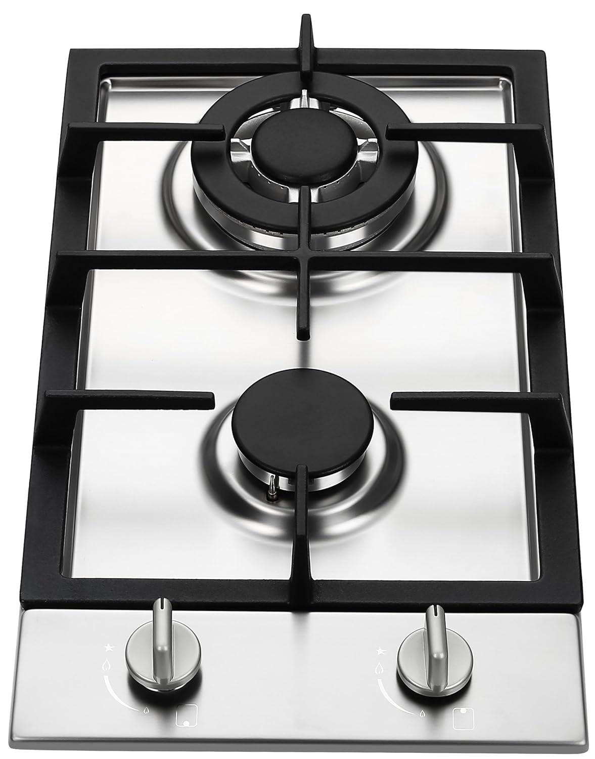 Ramblewood GC2-37P (LPG/Propane Gas) high efficiency 2 burner gas cooktop, ETL Safety Certified