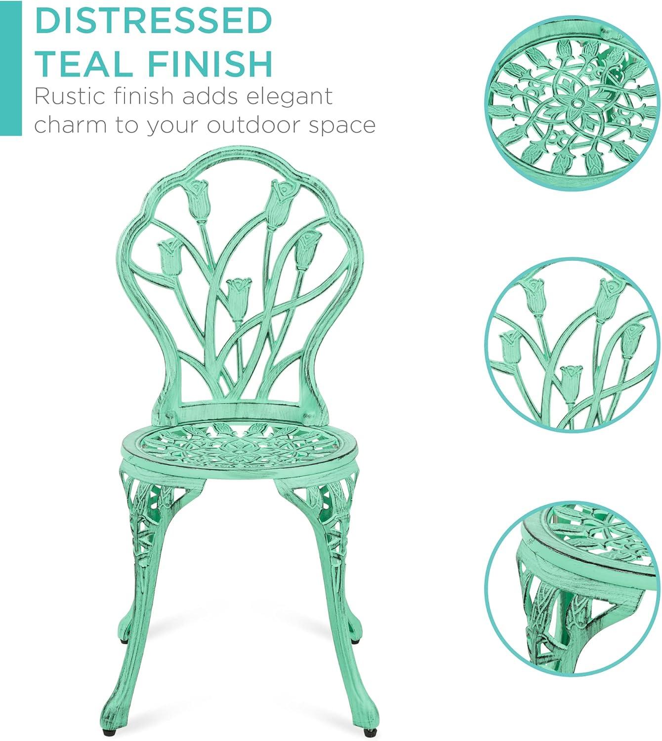 Fleur De Lis Living Fleur De Lis Living 3-Piece Cast Aluminum Patio Bistro Furniture Set W/ Antique Finish - Copper