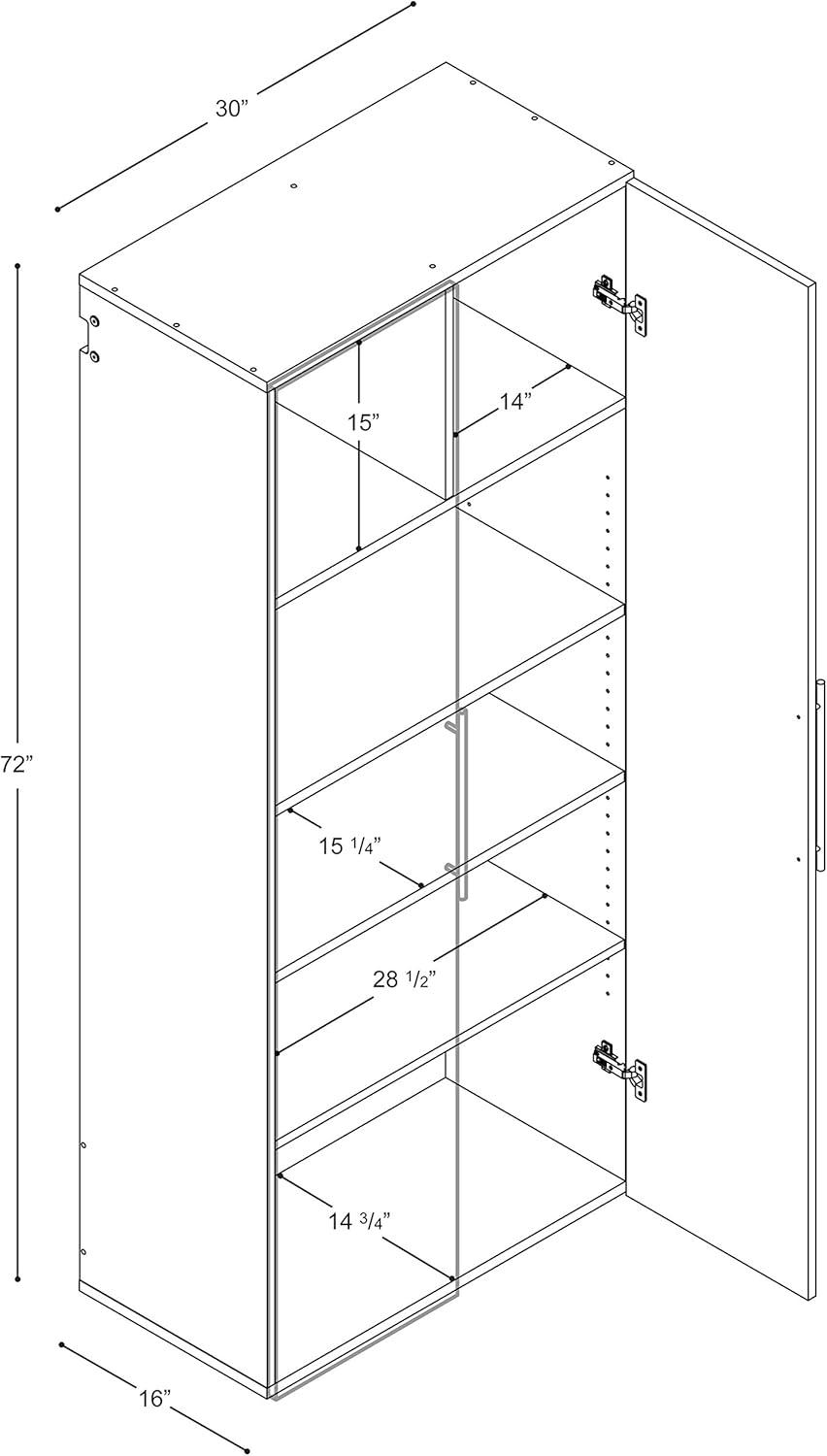 30" Hangups Large Storage Cabinet White - Prepac: Wall Mounted, Workshop & Office Organizer