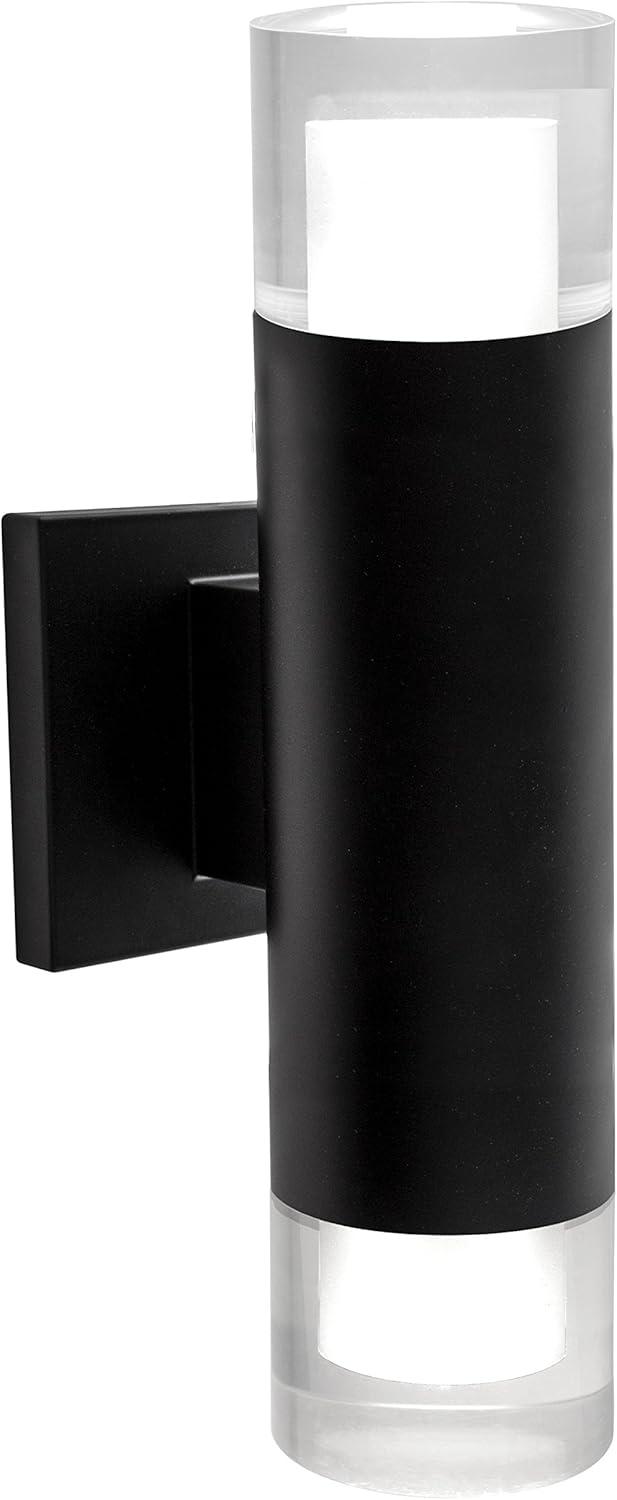 Luvia Contemporary Black Outdoor Wall Sconce with Clear Acrylic Shade