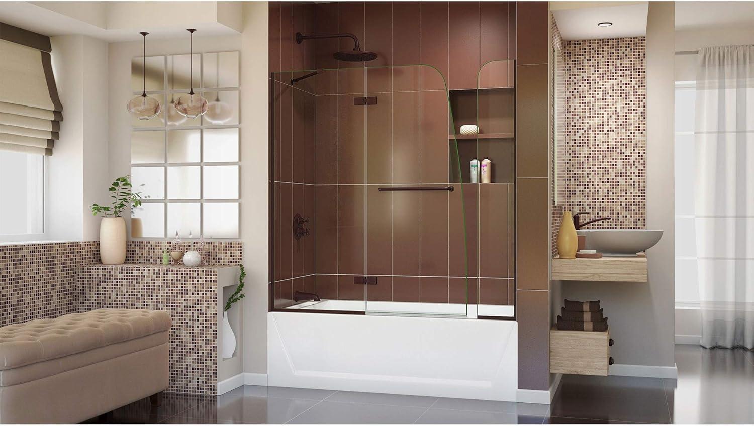 Aqua Ultra Frameless Hinged Tub Door with Extender Panel