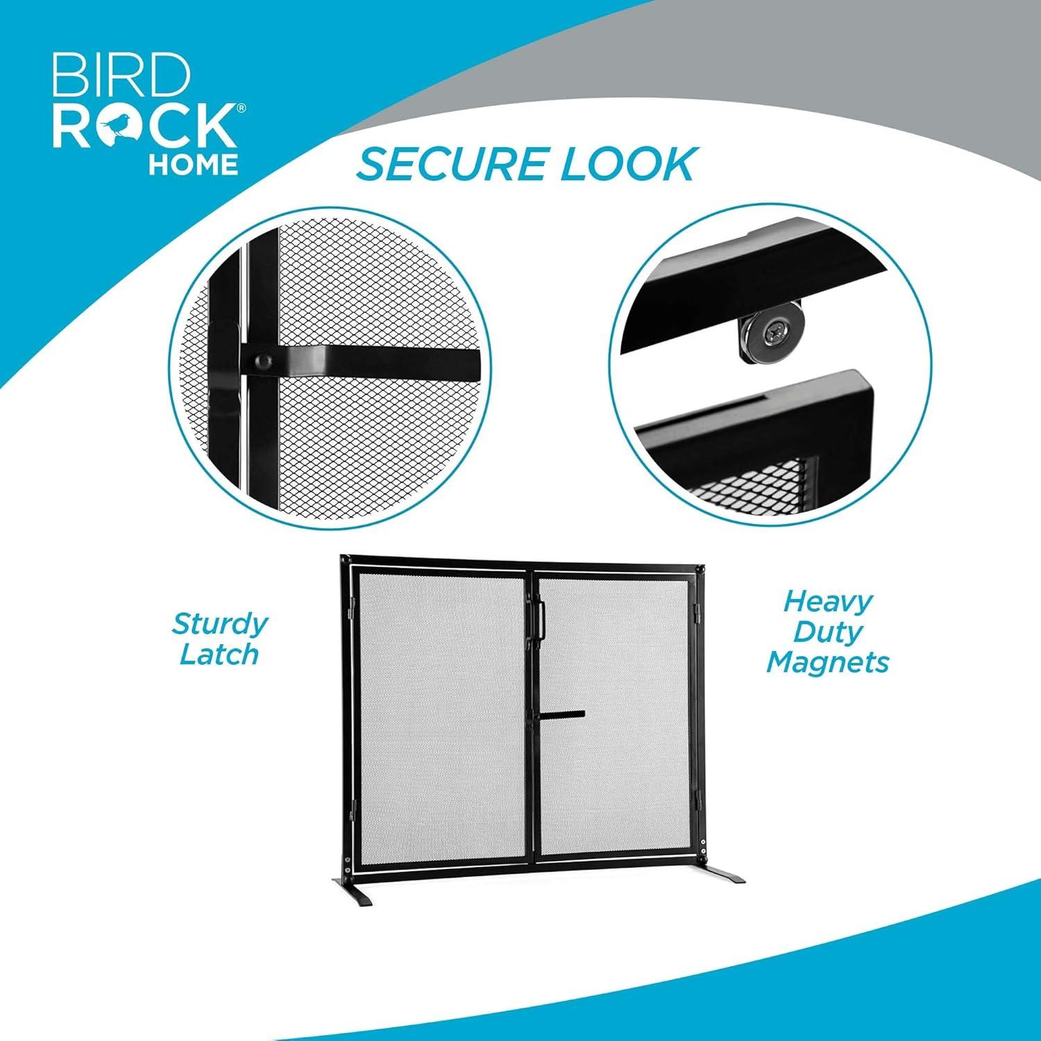 BIRDROCK HOME Fireplace Screen with Doors - Decorative - Easy Assembly - Heavy Duty - Handcrafted