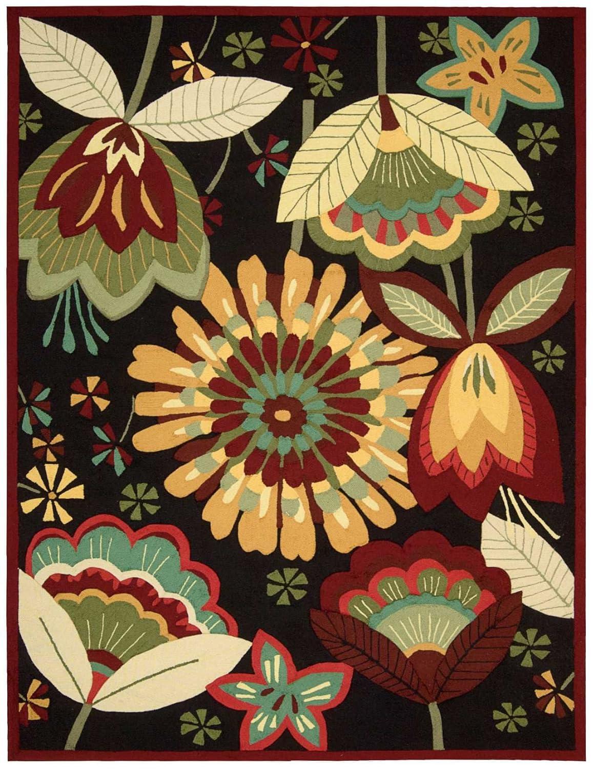 Braided Black Synthetic 5' x 7' Handmade Reversible Rug