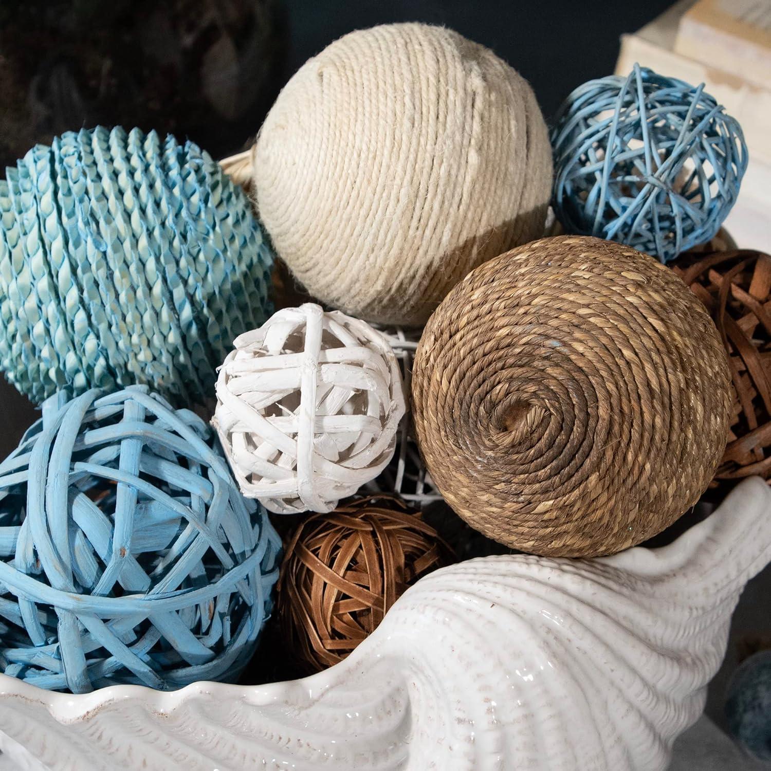 ANDALUCA Large Decorative Vase Filler Bag with Orbs, Balls (Sunset Orange)