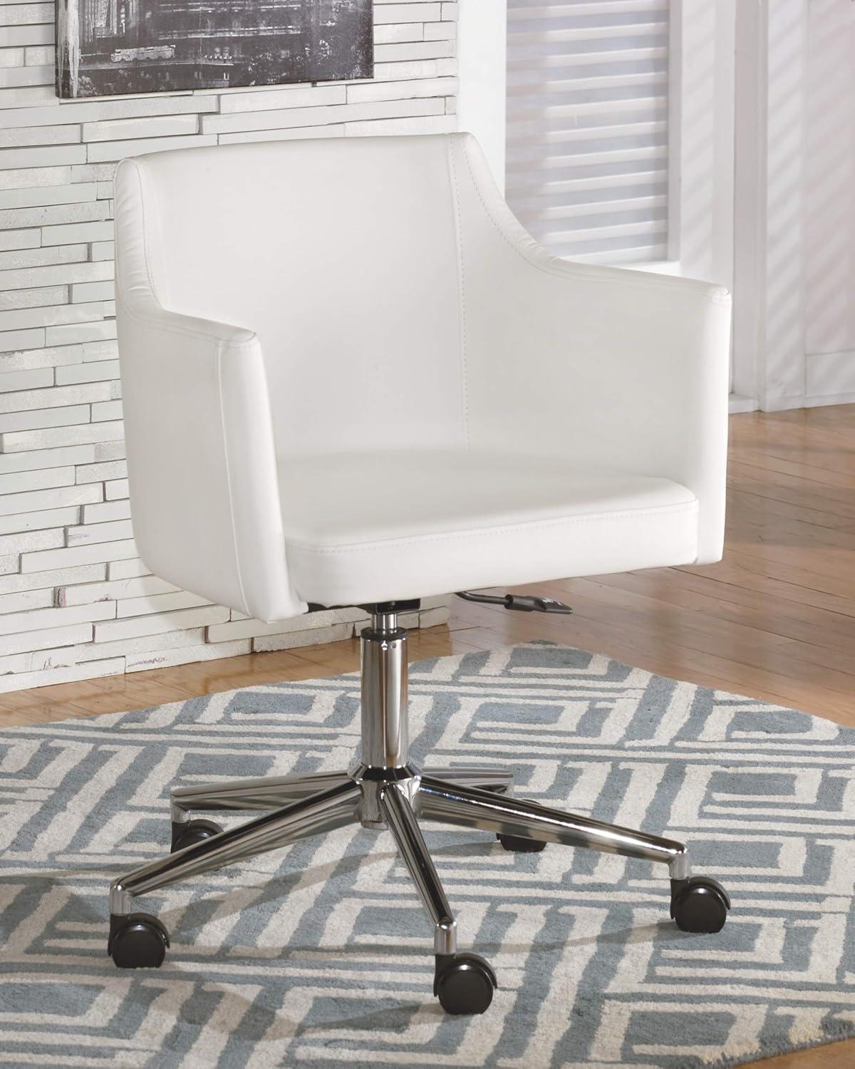 Signature Design by Ashley Contemporary Baraga Home Office Desk Chair  White