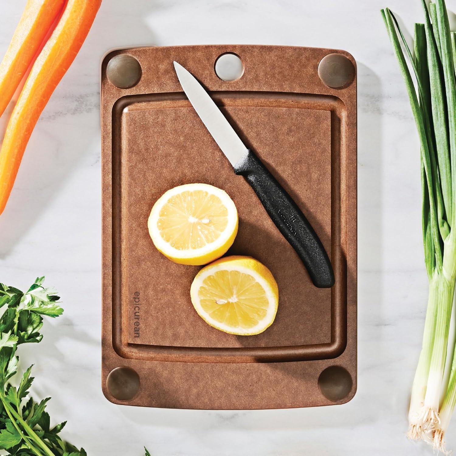 Nutmeg Brown Rectangular Non-Slip Wood Cutting Board