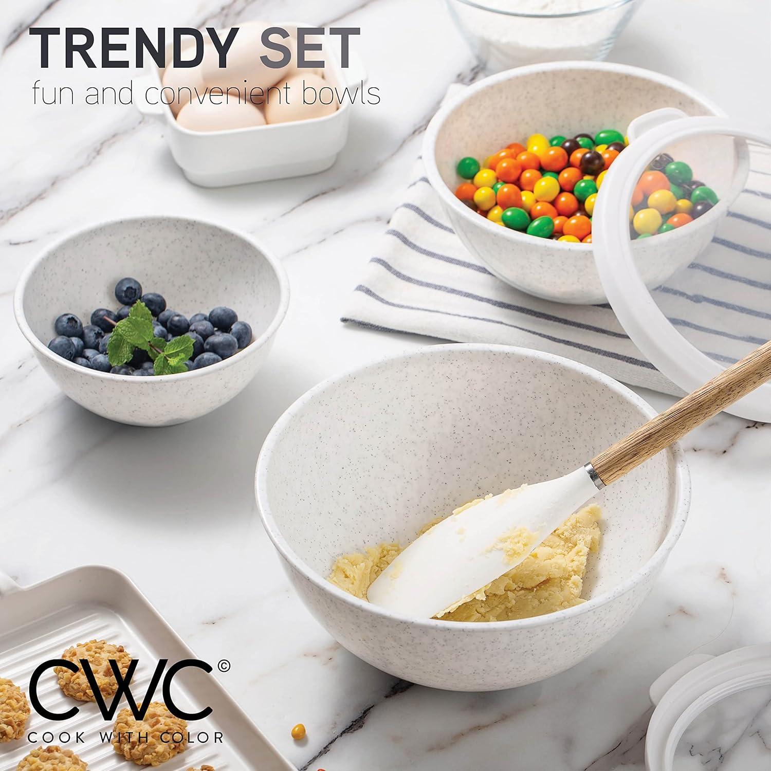 WRIWON 12 Piece Nesting Bowls Set includes 6 Prep Bowls and 6 Lids