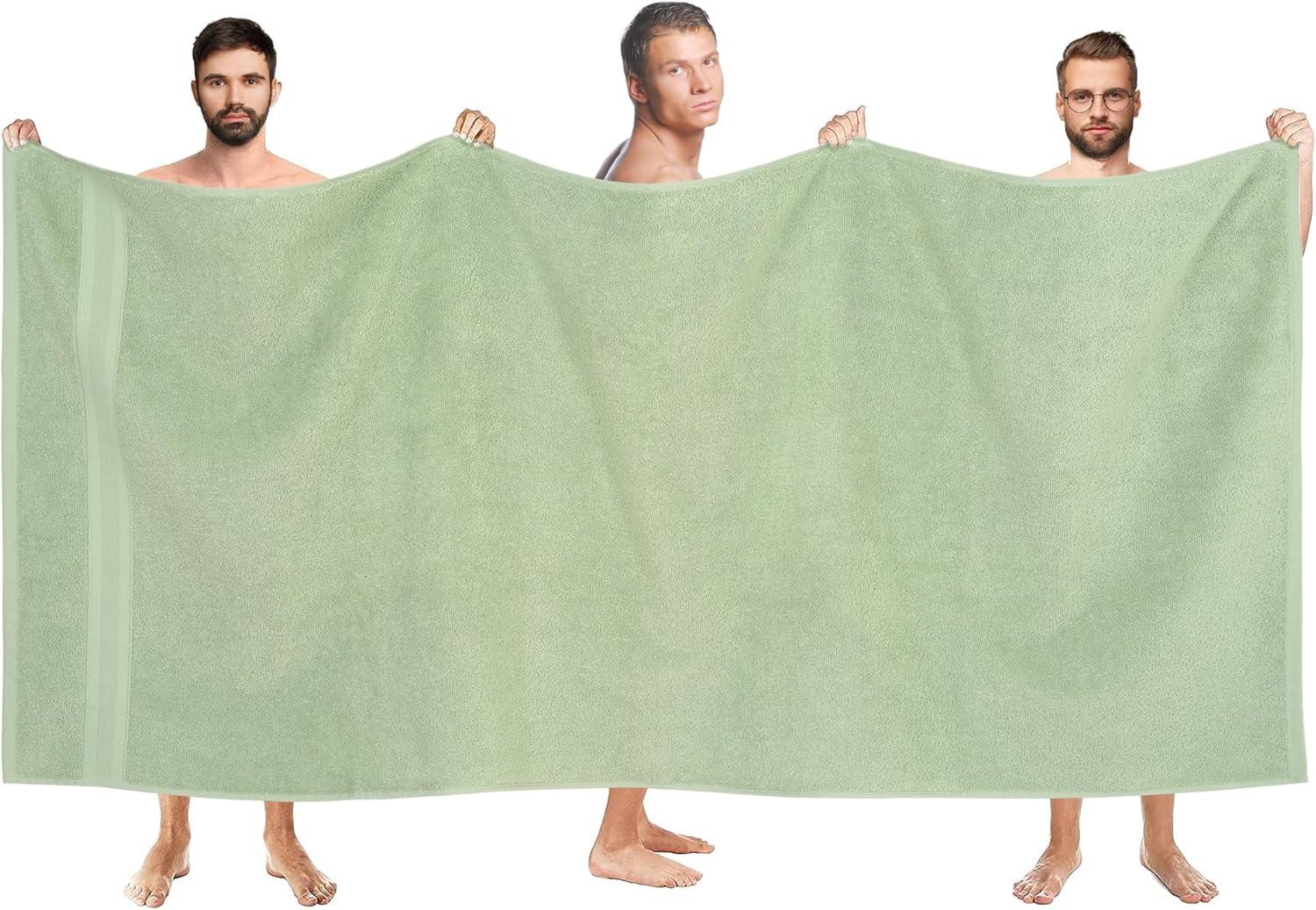 Oversized Sage Green Turkish Cotton Terry Washcloth Set