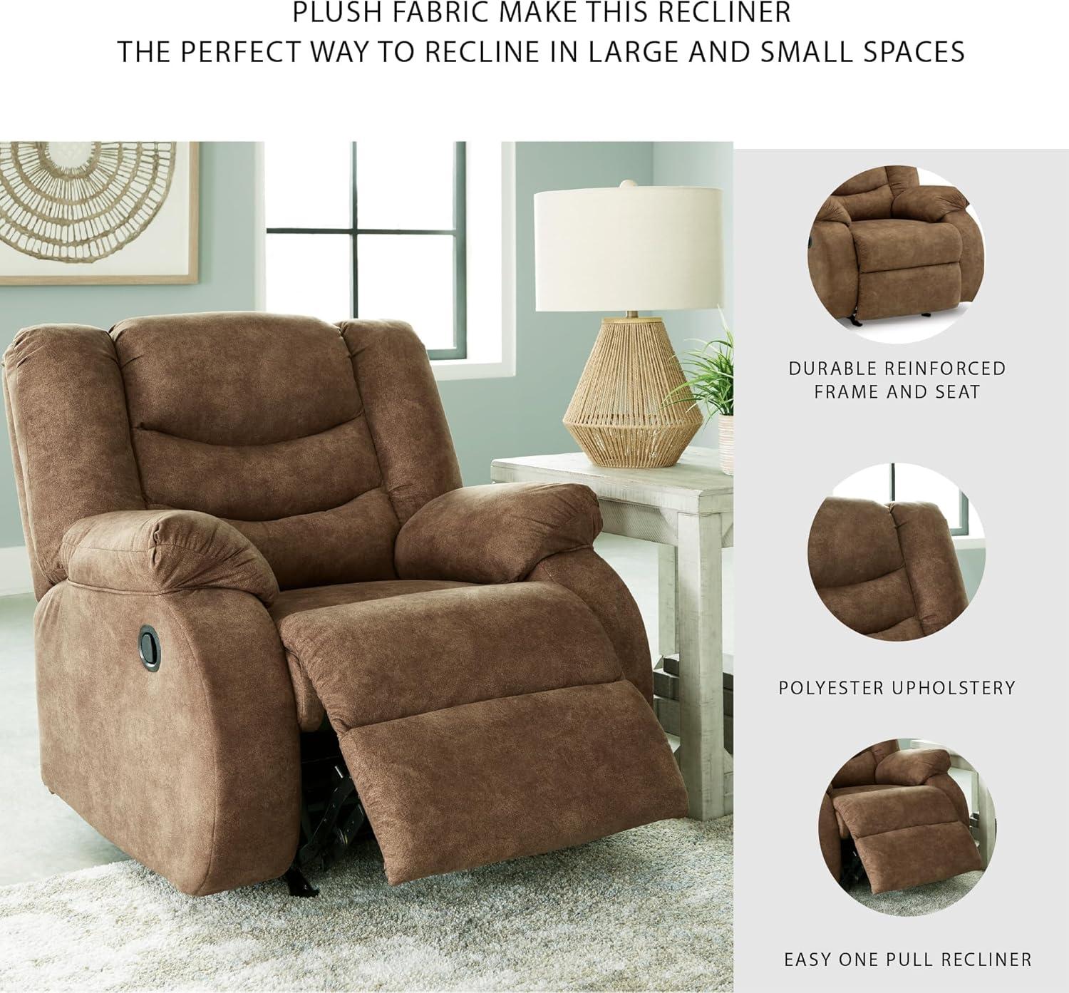 Contemporary Gray Faux Leather Stationary Recliner Chair