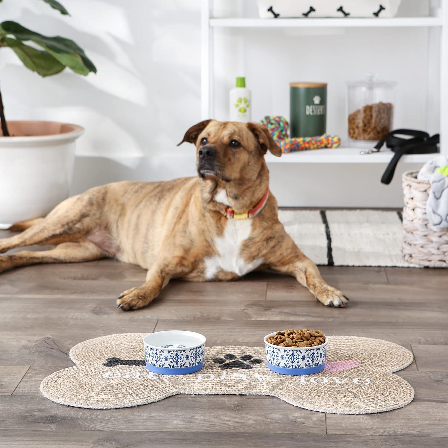 Pet Bowl - Portuguese Tile Small 4.25Dx2H SET/2