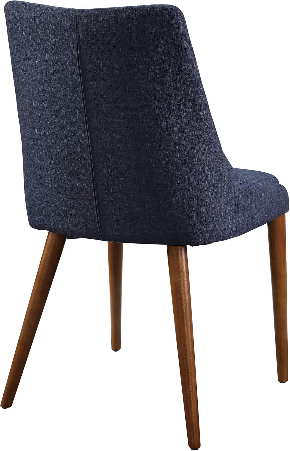 Navy Low-Profile Upholstered Wood Side Chair