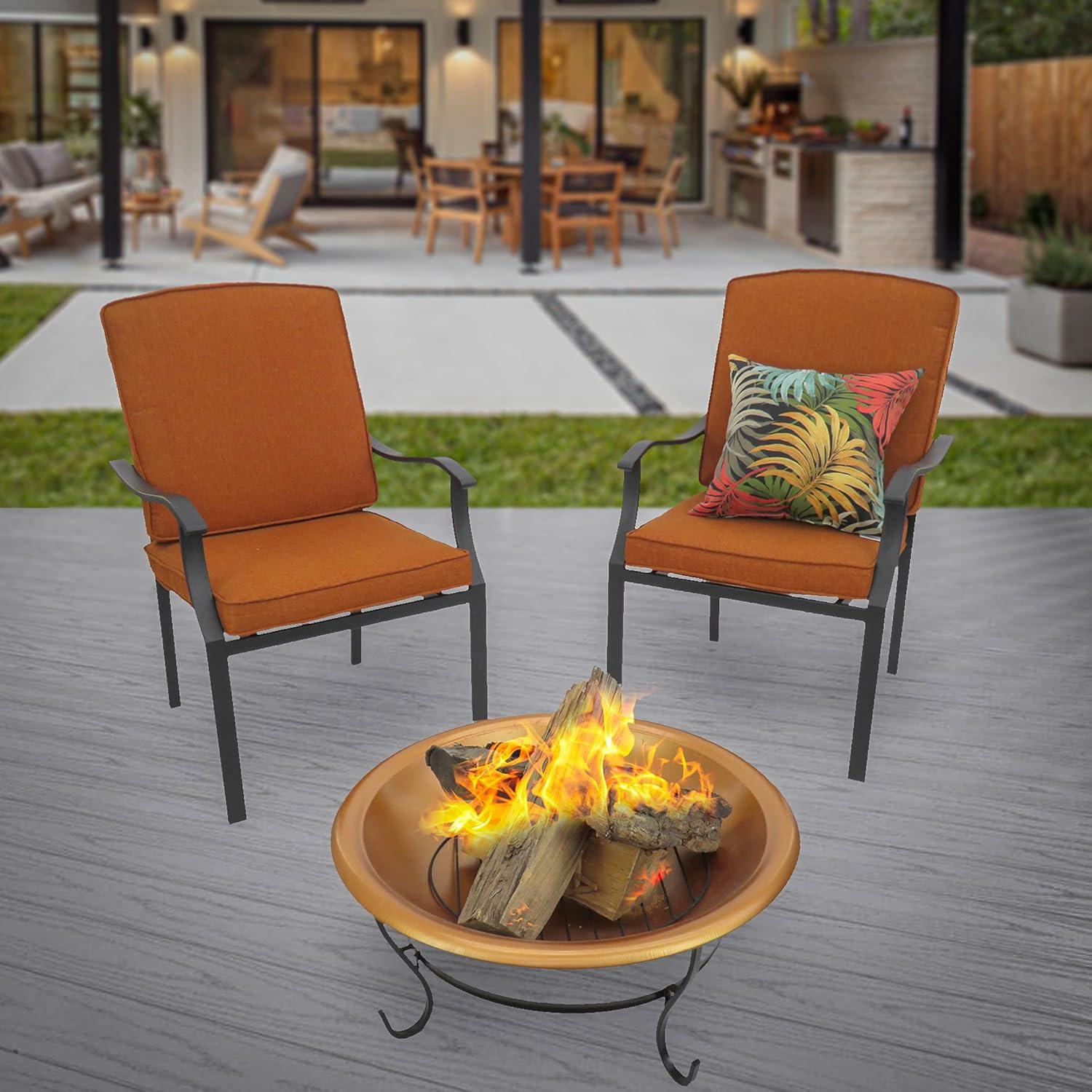 29" Copper Fire Pit with Stand and Screen - National Tree Company