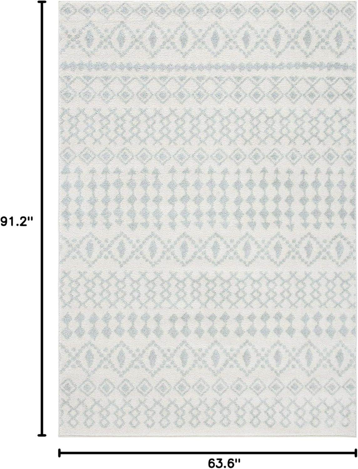 Tulum TUL240 Power Loomed Indoor Area Rug - Ivory/Light Grey - 5'3"x7'6" - Safavieh