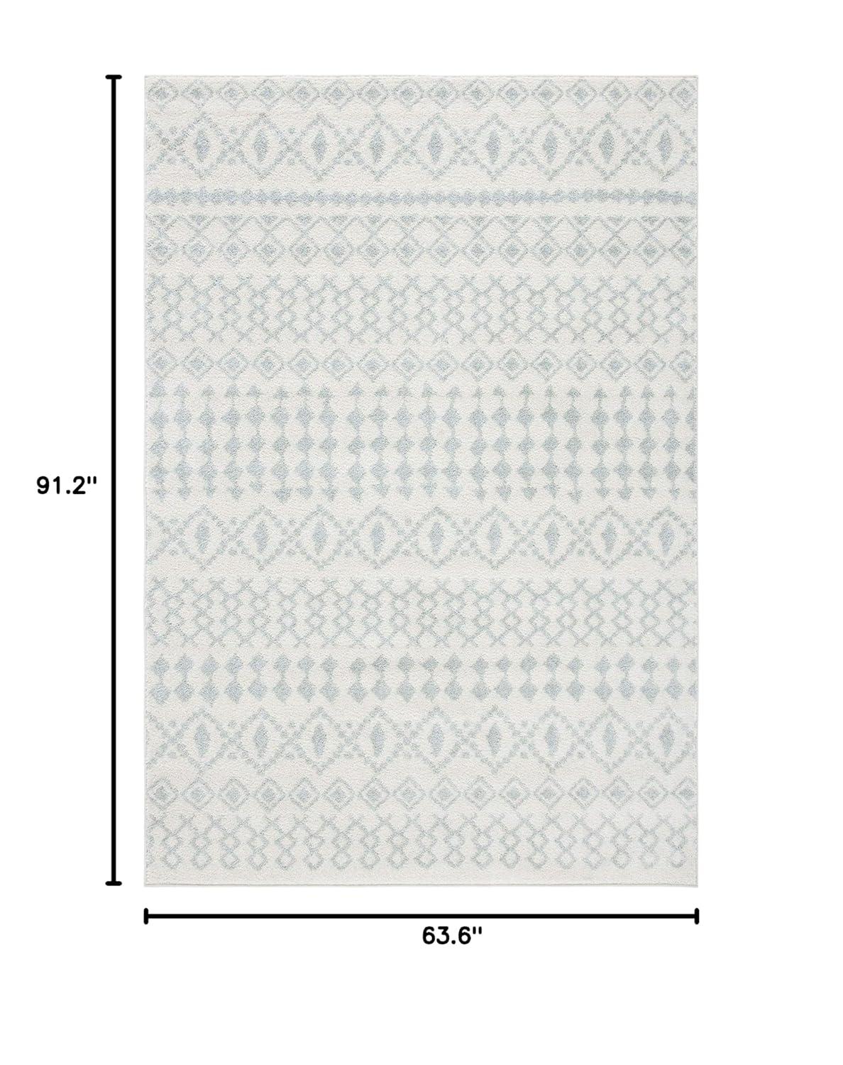 Tulum TUL240 Power Loomed Indoor Area Rug - Ivory/Light Grey - 5'3"x7'6" - Safavieh