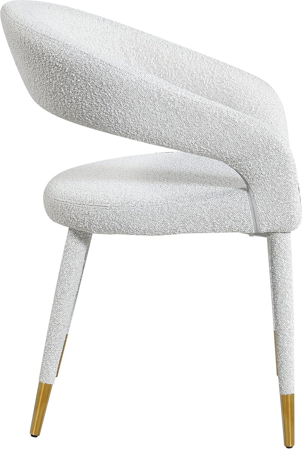 Meridian Furniture Destiny Cream Boucle Fabric Dining Chair