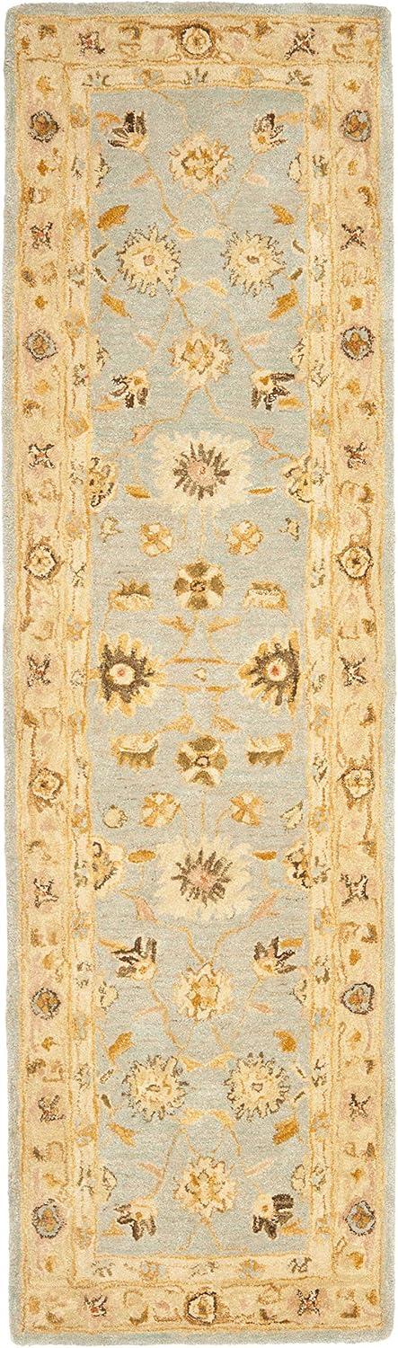 SAFAVIEH Anatolia Sherman Floral Wool Runner Rug, Brown/Taupe, 2'3" x 8'