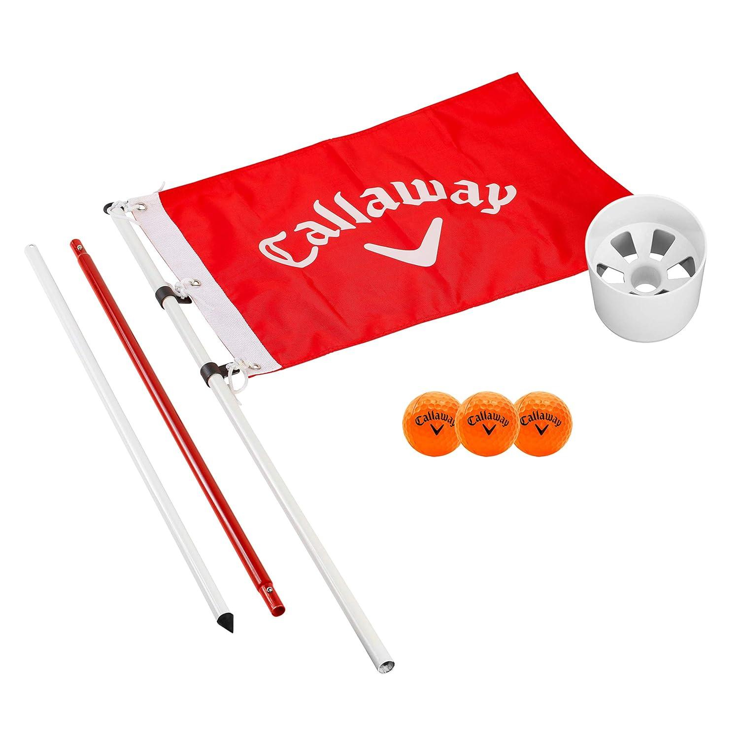 Callaway Golf Closest To The Pin Game Flagpole & Cup Set Red Putting Aids New