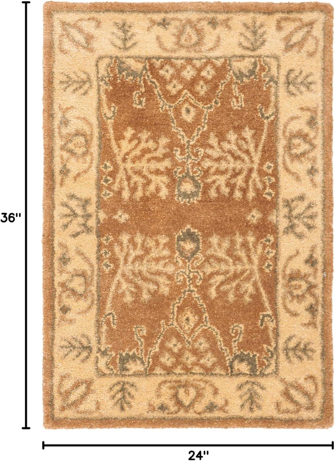 SAFAVIEH Bergama Tarah Traditional Wool Area Rug, Light Brown/Beige, 2' x 3'