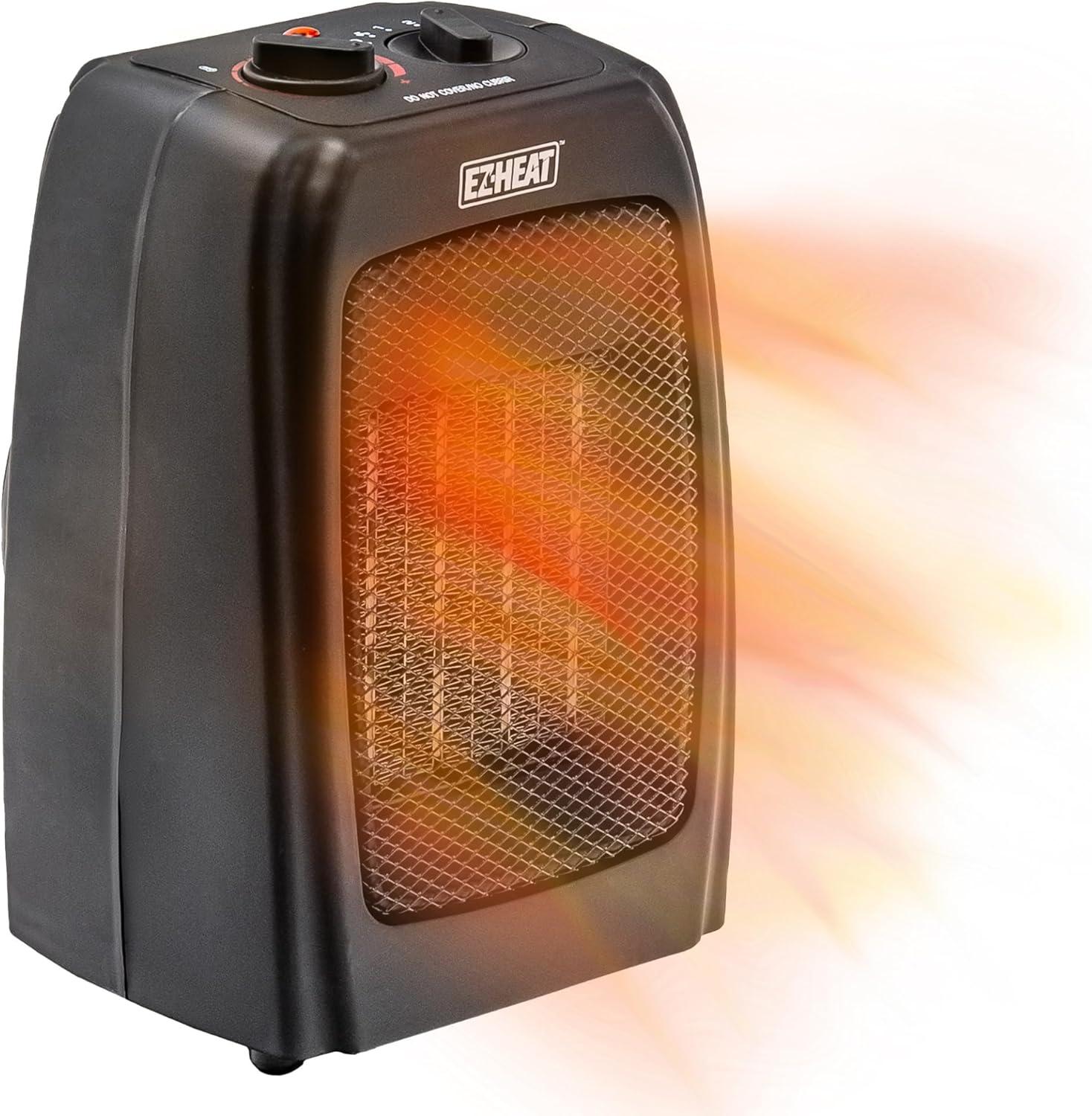 EZ-Heat Personal Ceramic Desktop Space Heater with Thermostat