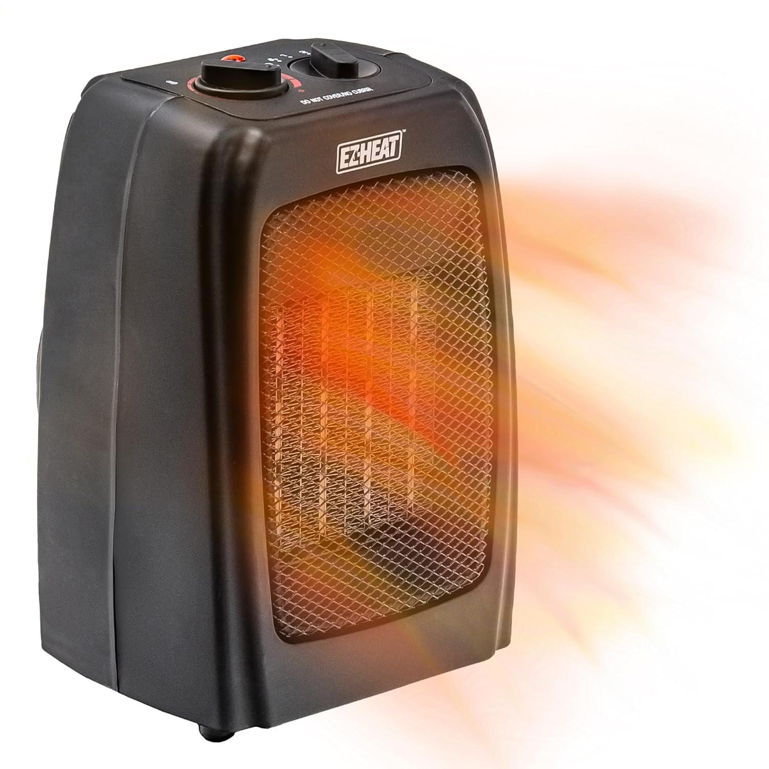 EZ-Heat Personal Ceramic Desktop Space Heater with Thermostat