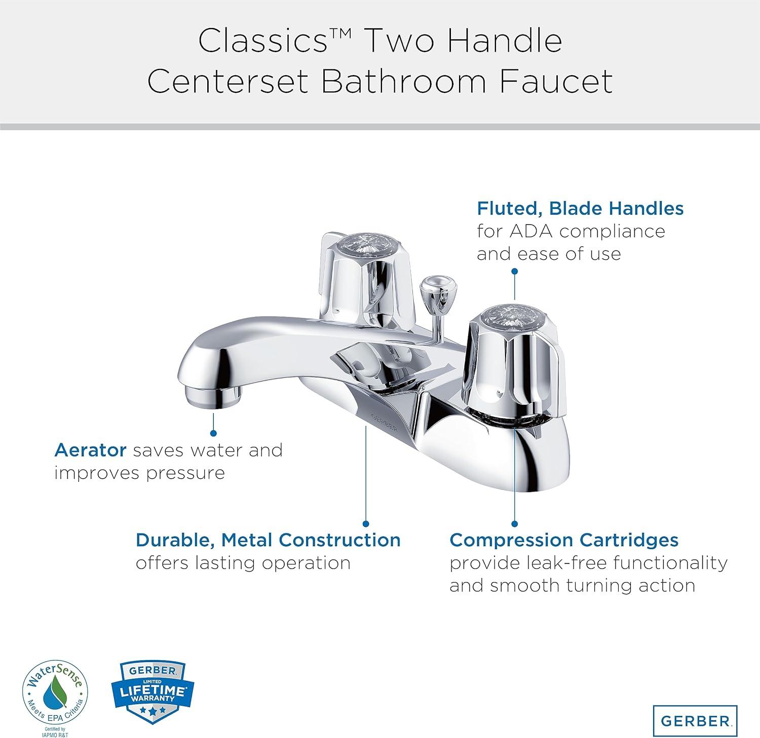 Gerber 43-431G 2-Handle Centerset Bathroom Faucet