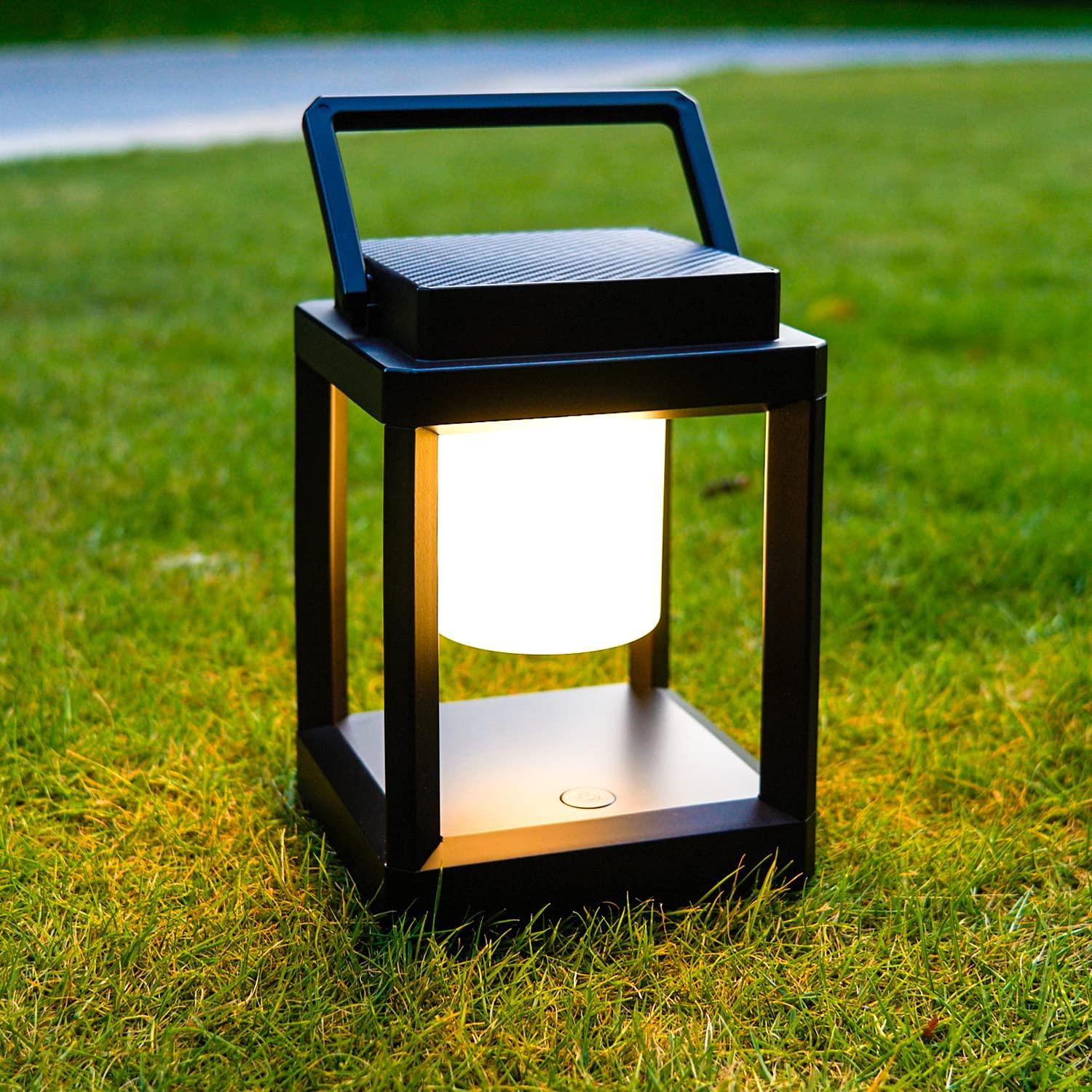 Factory Direct Wholesales NN Outdoor Table Lamp, LED Solar Outdoor Lantern, Portable Rechargeable Solar Lamp Waterproof, Touch Control Outdoor Lamps Cordless Lights Decorative For Patio Family Camp/ Reading/ Camping