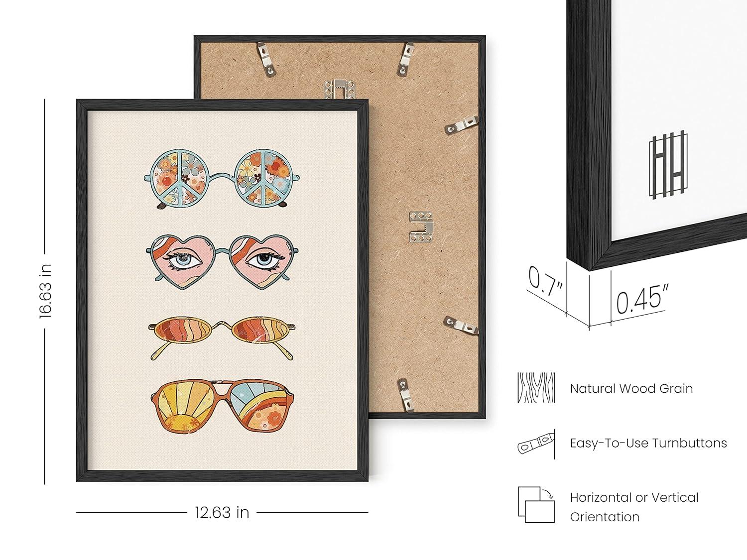 HAUS AND HUES Sunglasses Art Poster for Teen Girls Room - Retro Indie Aesthetic Trippy Wall Art | UNFRAMED 12"x16" (Hippie Sunglasses)