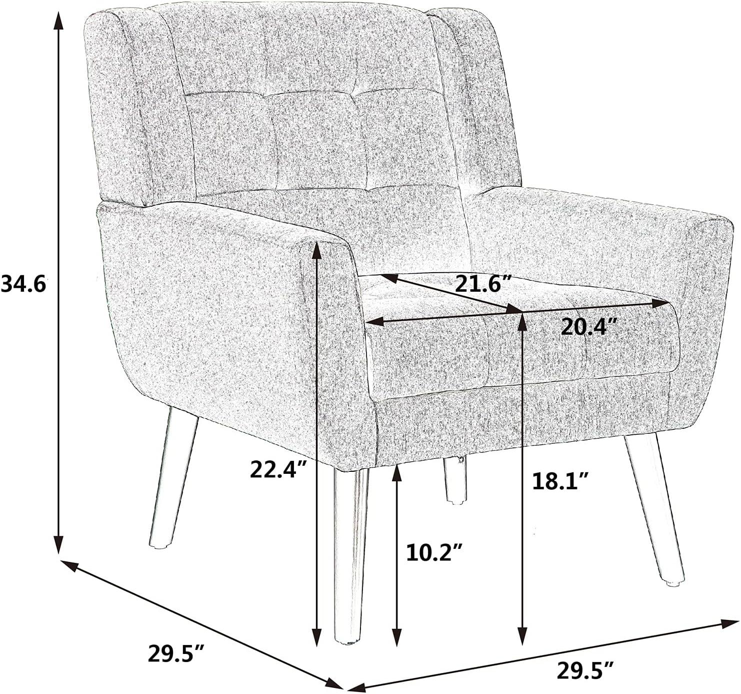 INCLAKE Upholstered Sofa Chair, Padded Cushion Seat Velvet Chair with Backrest and Armrest, Single Leisure Chair with Wood Legs for Living Room Reading Room, Purple