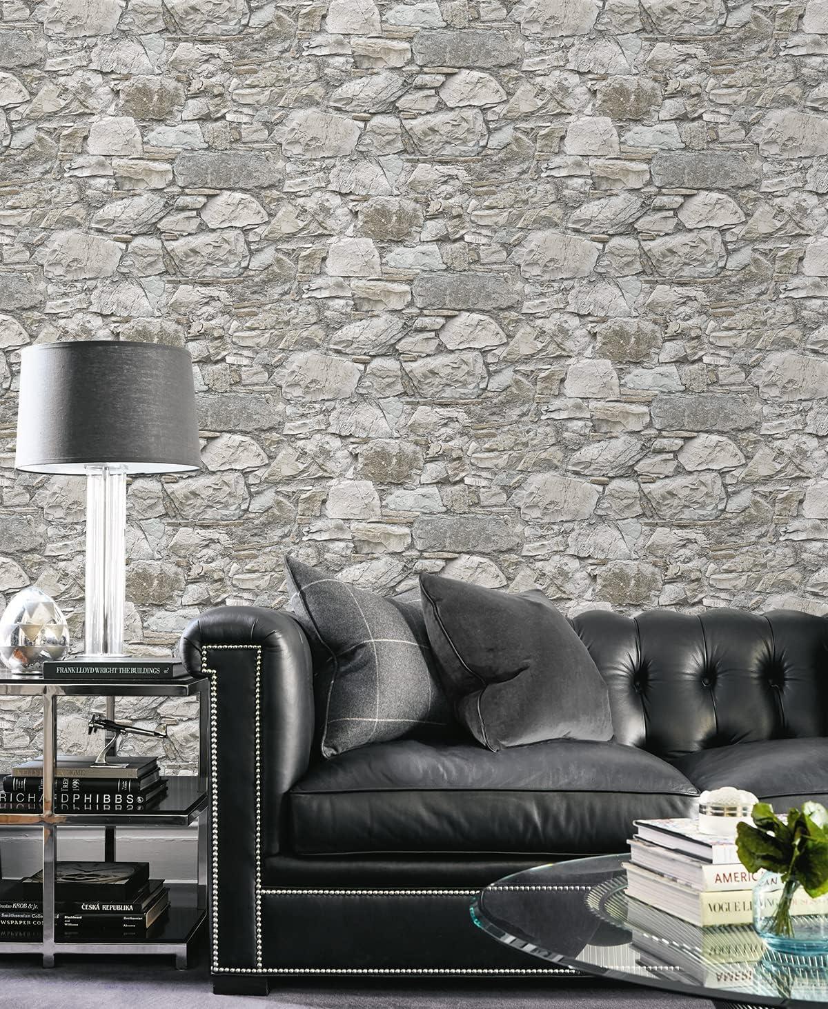 Flax Stone Self-Adhesive Peel and Stick Wallpaper