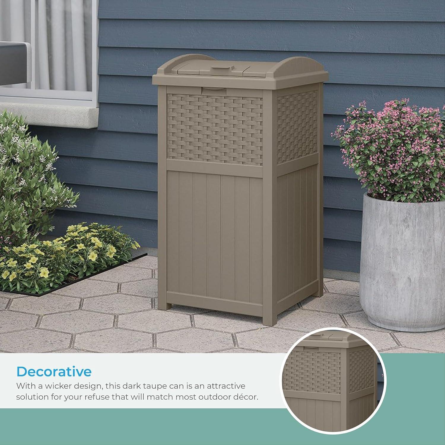 Suncast Suncast 33 Gallon Manual Lift Trash Hideaway Container