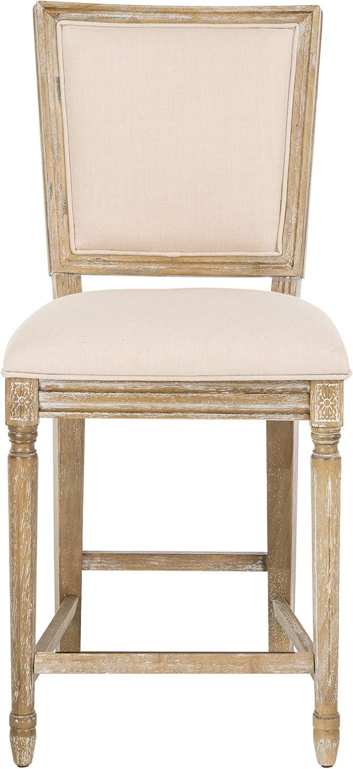 Buchanan Rectangle Counter Stool (Set of 2) - FOX6271 - Beige/Oak - Safavieh Couture