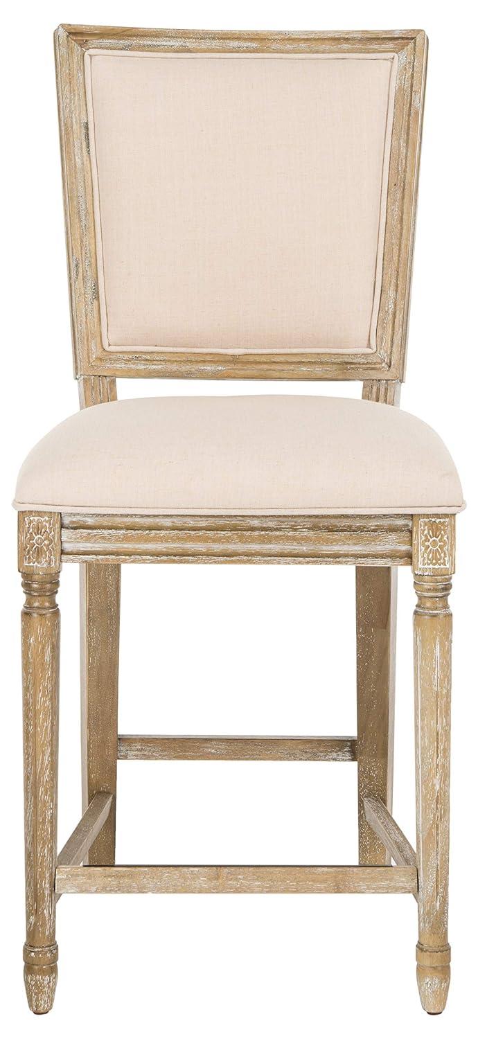 Buchanan Rectangle Counter Stool (Set of 2) - FOX6271 - Beige/Oak - Safavieh Couture