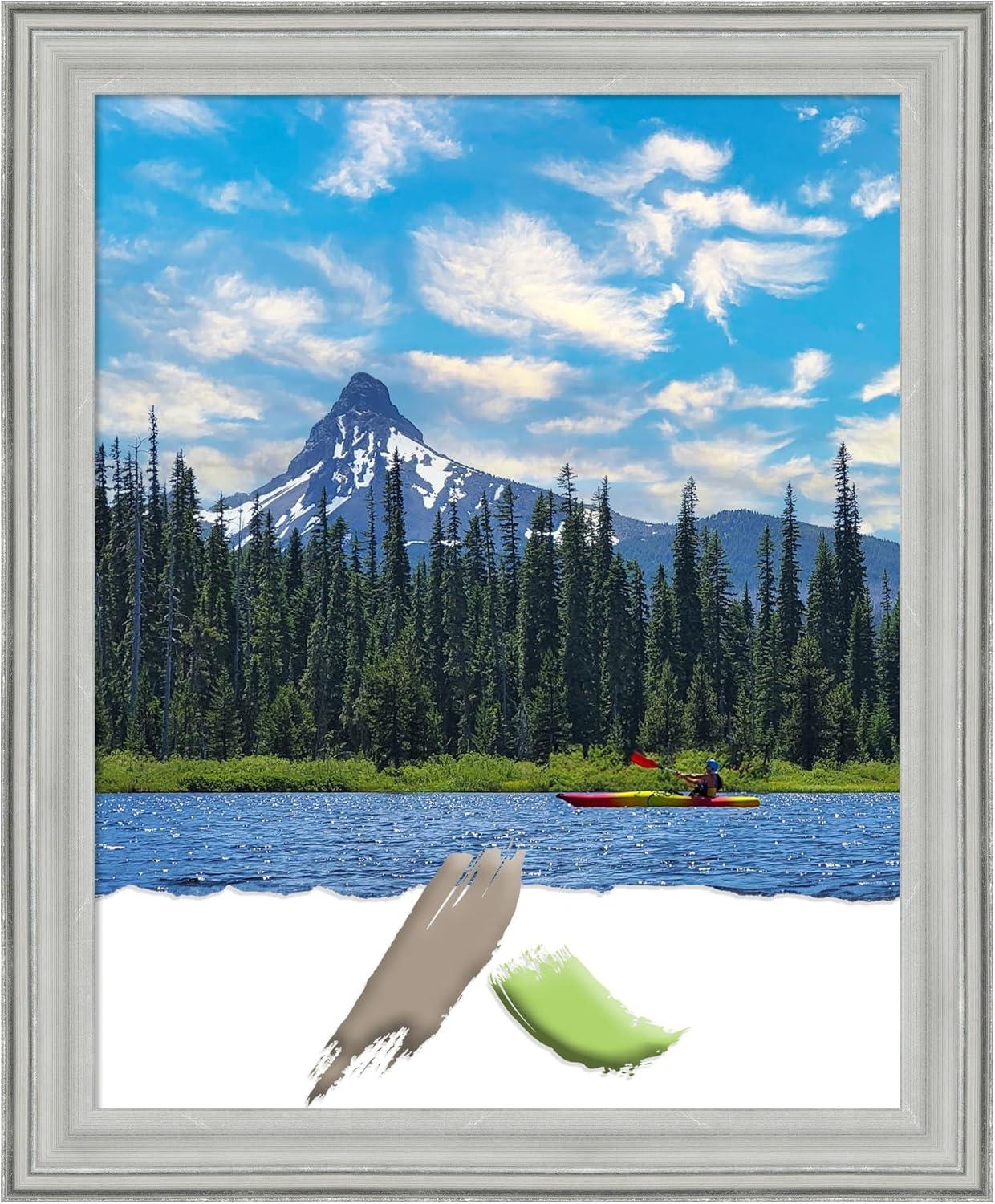 Amanti Art Bel Volto Silver Wood Picture Frame Opening Size 16x20 in.
