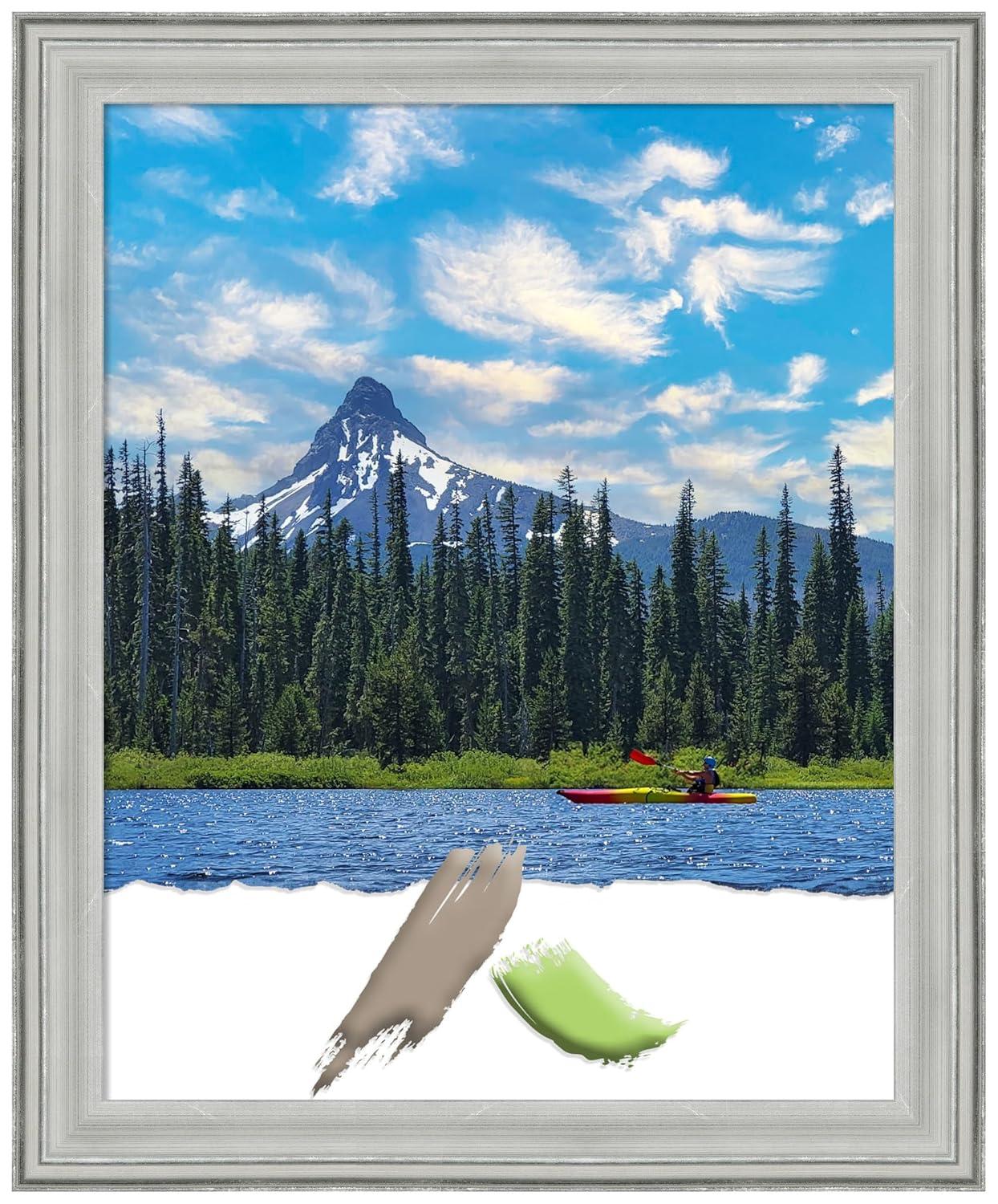 Amanti Art Bel Volto Silver Wood Picture Frame Opening Size 16x20 in.