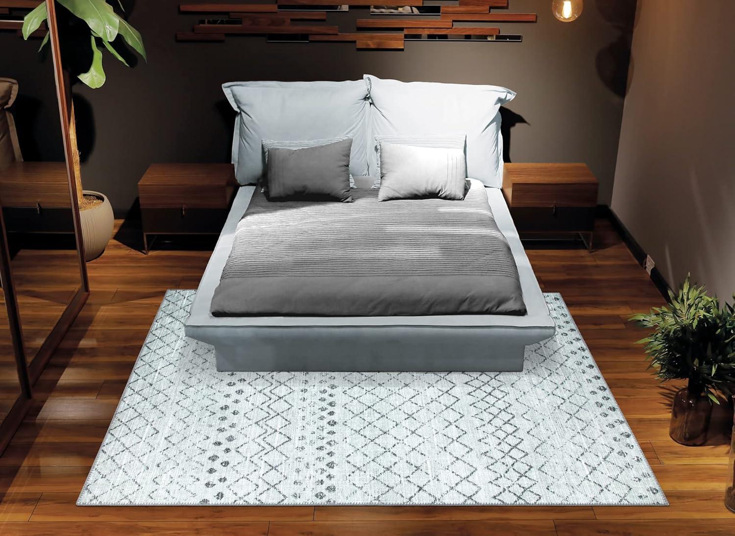 Nuloom Blythe Trellis 8x10 Machine Washable Indoor Area Rug for Living Room Bedroom Dining Room Kitchen, Grey/Off White