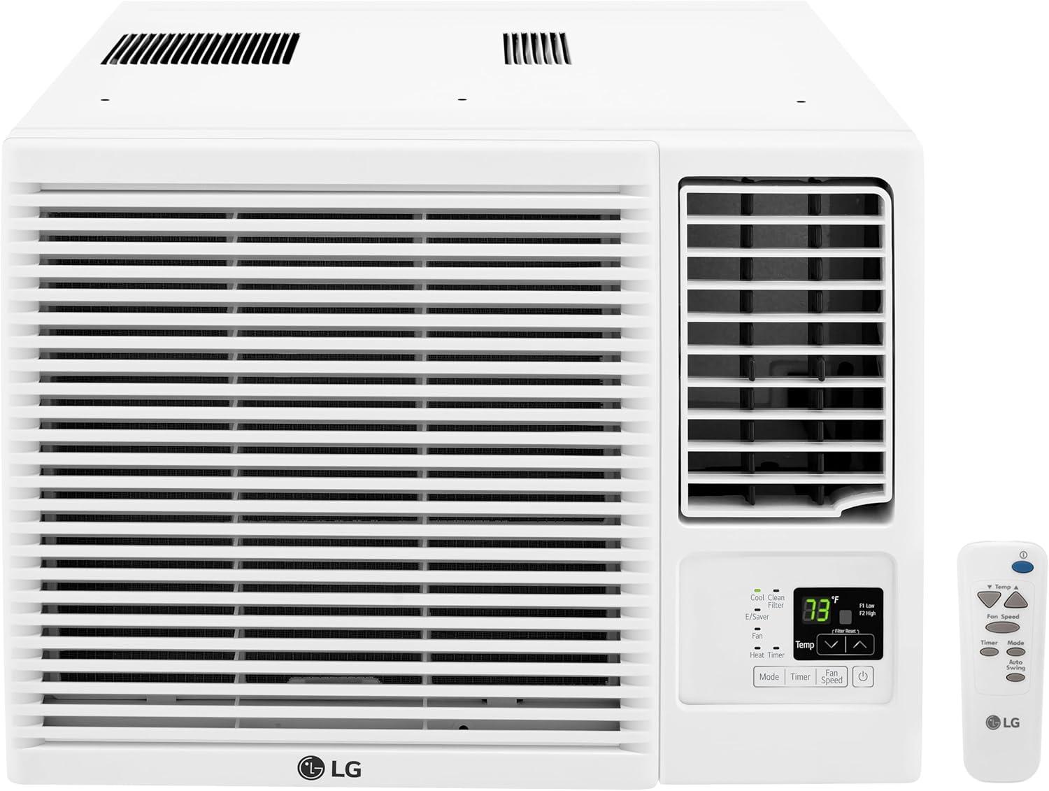 LG 18,000 BTU 230V Window-Mounted Air Conditioner with 12,000 BTU Supplemental Heat Function