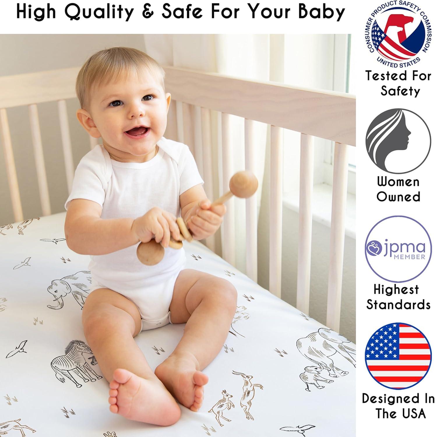 Sweet Jojo Designs Serengeti Animals Fitted Crib Sheet