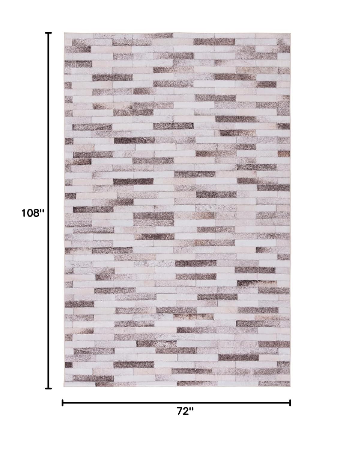 Faux Hide FAH500 Power Loomed Machine Washable Area Rug - Beige/Brown - 6'x9' - Safavieh.