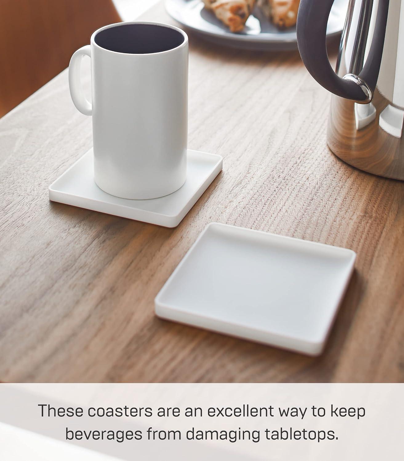 Yamazaki Home Coasters, Silicone, Dishwasher Safe (Set of 6)