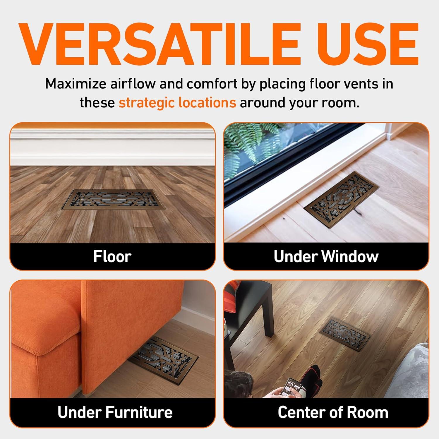 Home Intuition Victorian Floor Vent Cover Register With Mesh Net