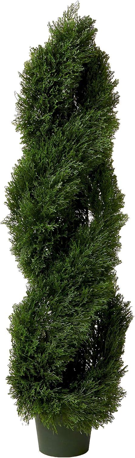 Nearly Natural Double Pond Cypress Spiral Topiary UV Resistant With 1036 Leaves