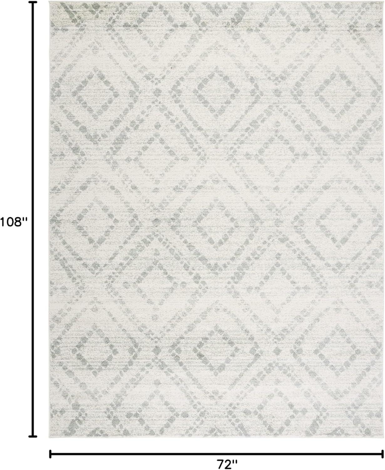 Adirondack ADR131 Non-Shedding Power Loomed Indoor Area Rug - Ivory/Green - 6'x9' - Safavieh