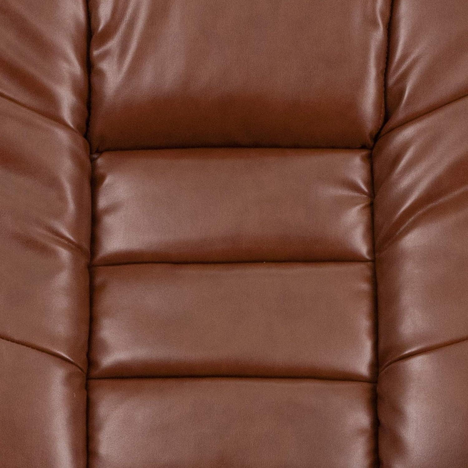 Bowery Hill Contemporary Leather Recliner in Vintage Brown Finish