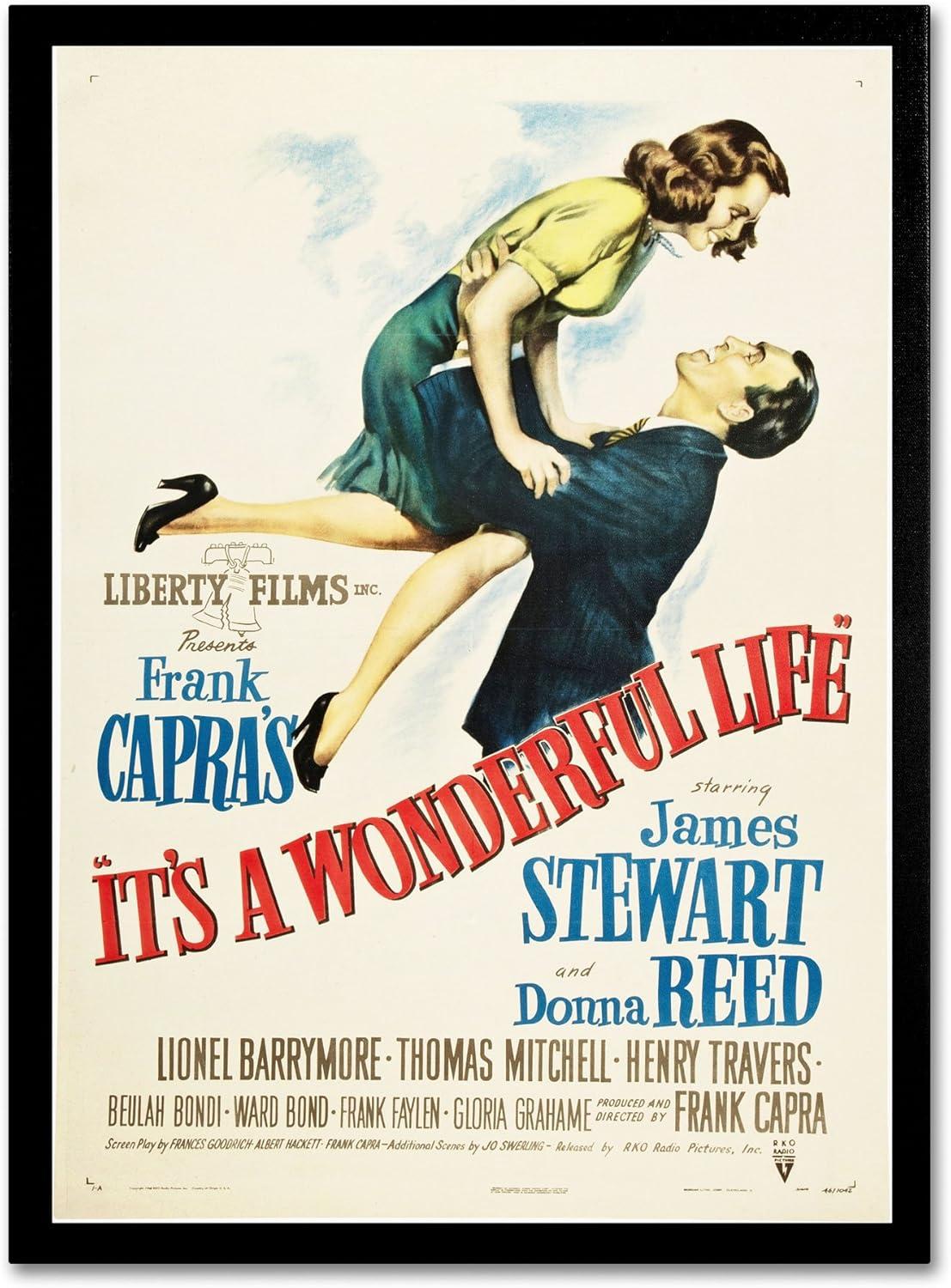 Vintage It's a Wonderful Life Framed Movie Poster 22 x 32